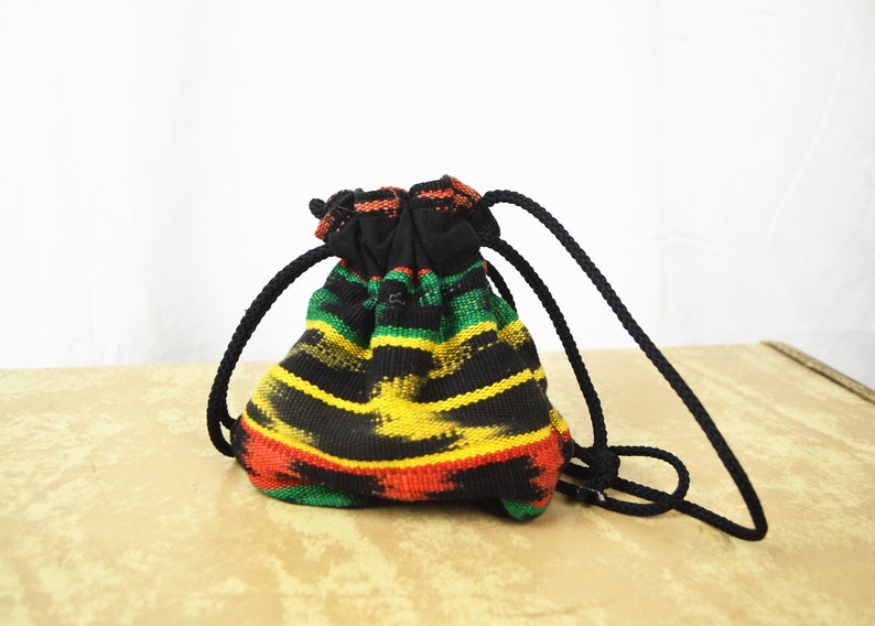 Mini Vintage Rasta Guatemalan Fabric Pouch Purse