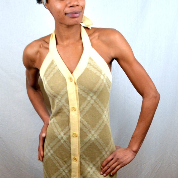 Vintage 1960's Hubba Hubba Halter Maxi Dress