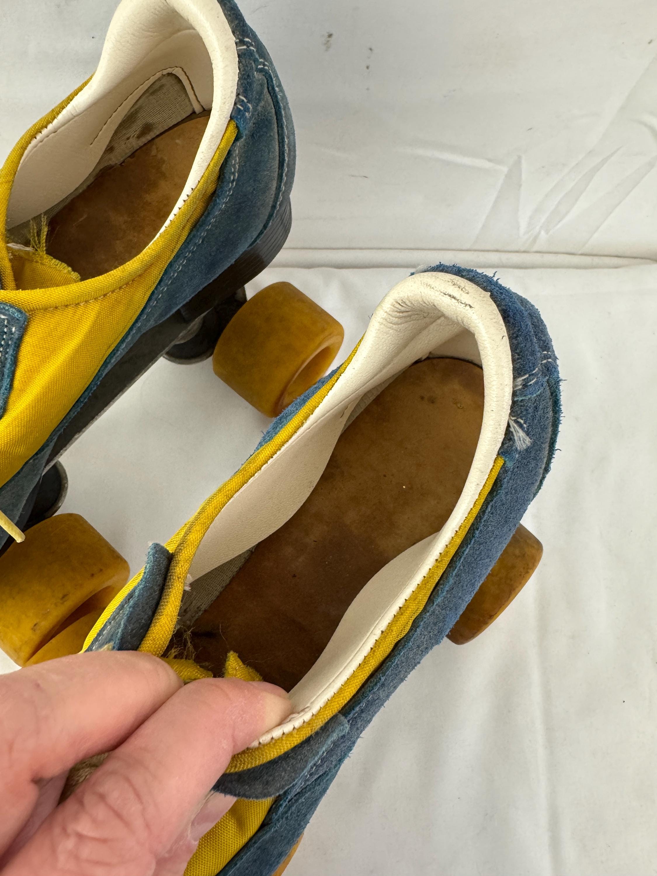 Vintage Distressed 70s 1970s Blue Roller Derby Skates Rollerskates