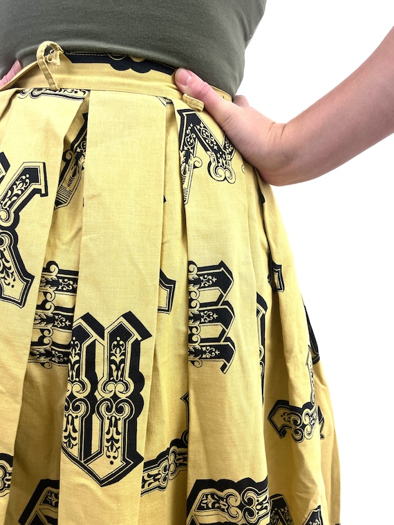 Vintage 1950s Novelty Print Cotton Skirt - Jane C… - image 5