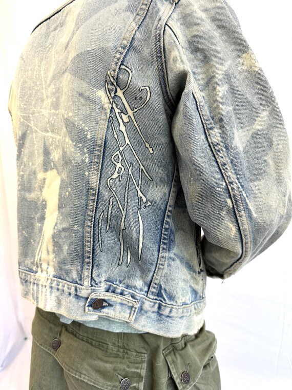Vintage Distressed 1970s 80s Levis Denim Jean Jac… - image 9