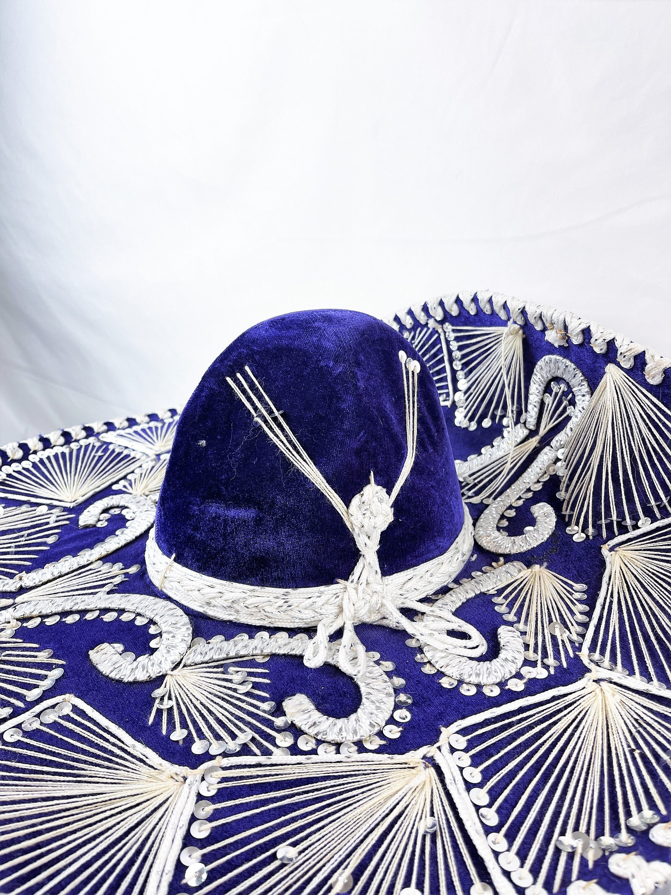 Vintage Mexican Velvet Sequin Sombrero 