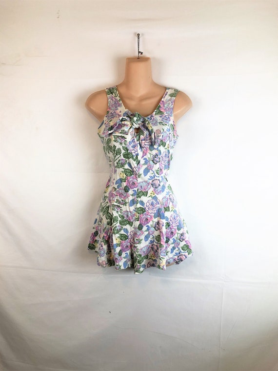 Vintage 80s Summer Floral Romper Onesie