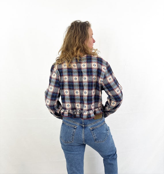Vintage 90s 1990s Two 2 of Us Flannel Plaid Ruffl… - image 5