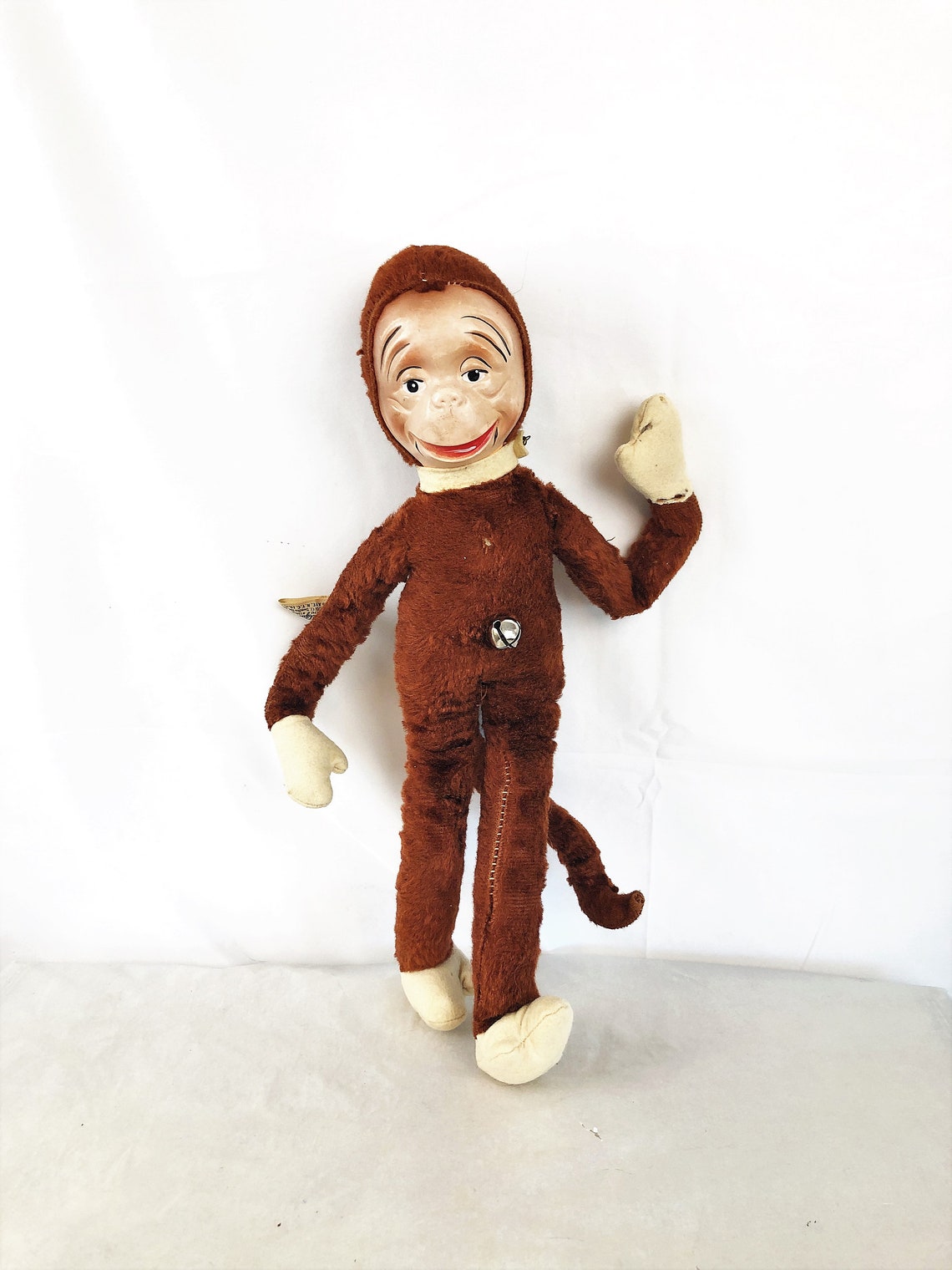 Vintage 1950s 50s Plastic Face Monkey Stuffed Toy Gund Etsy