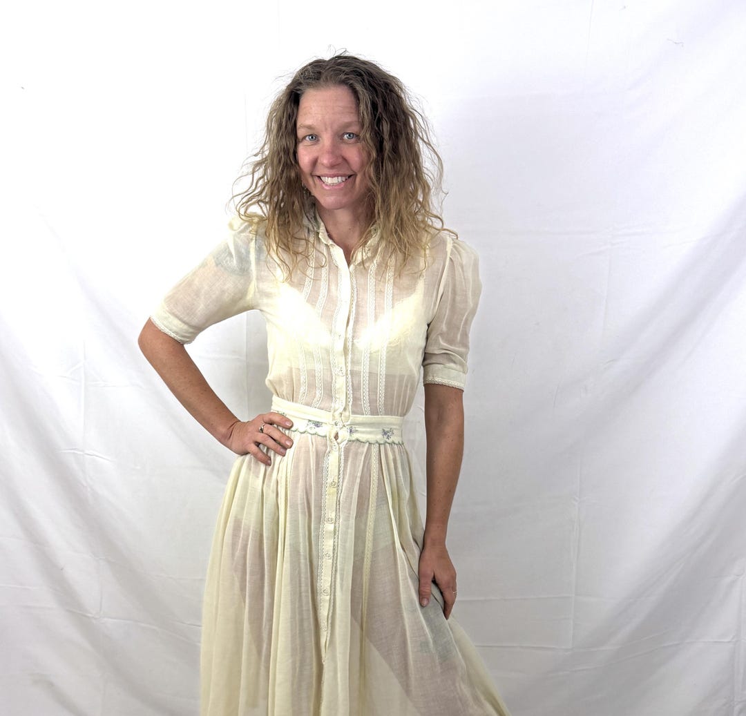 Vintage 1970s 70s Jessica Mcclintock Gunne Sax by Jessica Sheer Lace ...