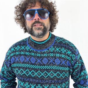 Maglione Vintage anni '80 anni '90 Rainbow Knit Santana immagine 3