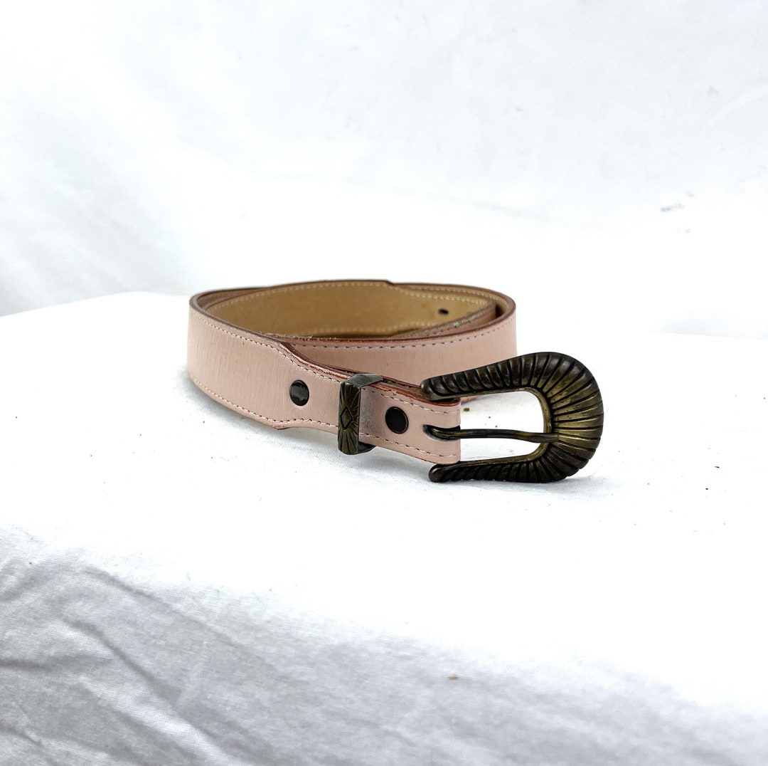 Justin Womens Size 28 Brown Leather Vintage Top Grain Cowhide Belt Made In USA Justin top grain cowhide - Gem main image 3