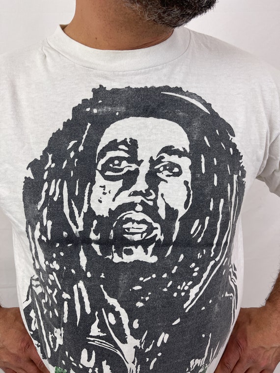RARE Vintage Bob Marley 80s 90s Rasta Shirt Tee T… - image 3