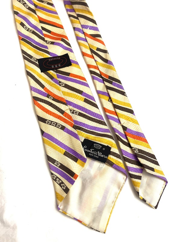 Vintage 60s 1960s Novelty Striped Necktie Tie - C… - image 5