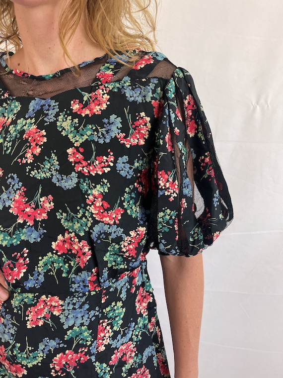 Gorgeous Vintage 1930s 30s 1940s Rayon Floral Pri… - image 6