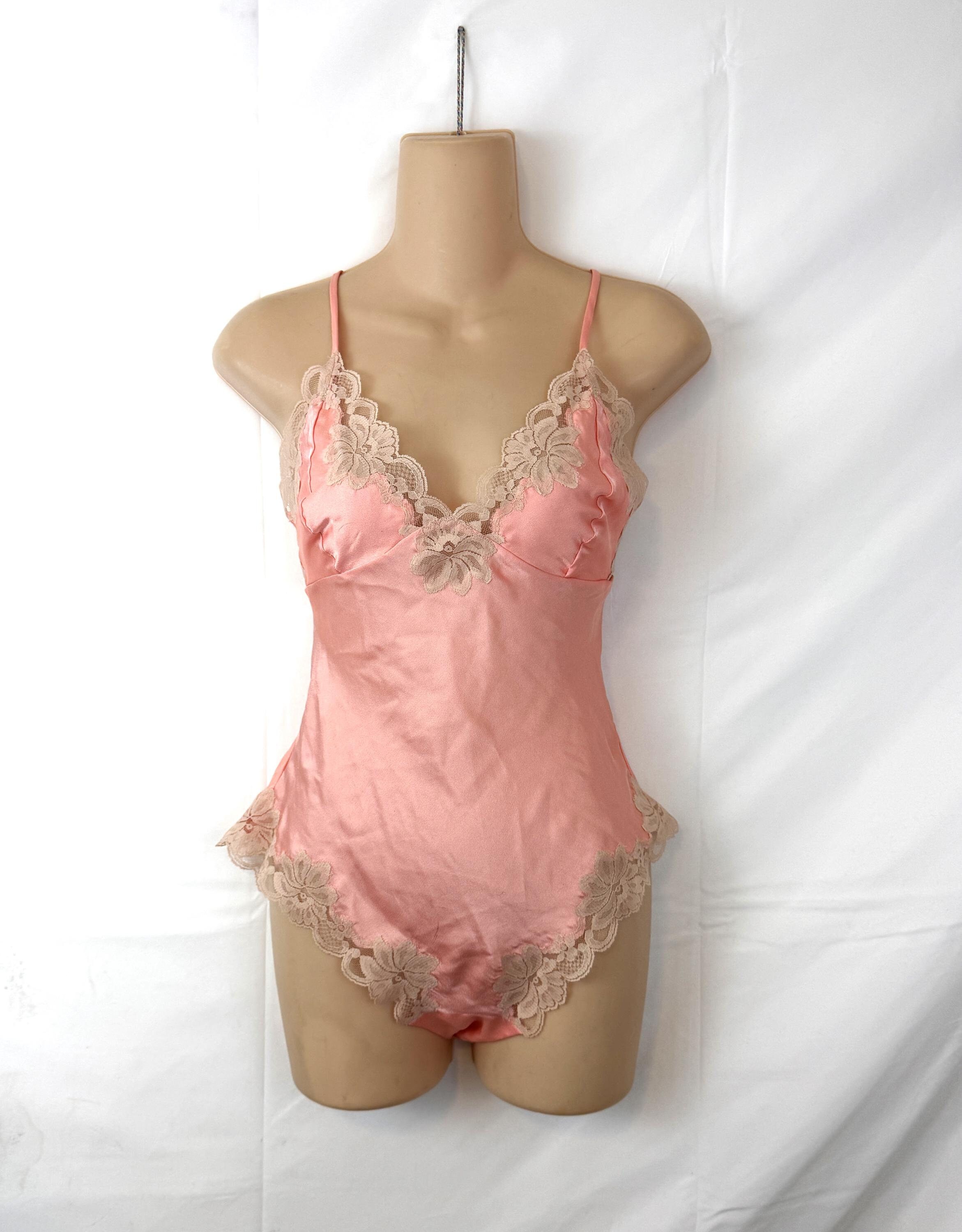 Vintage 1980s 80s Lace Victoria's Secret Romantic Sexy Sweet Teddy Onesie Bodysuit Lingerie