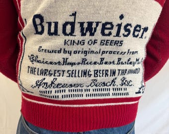 RARE Original Vintage 1970s 70s Budweiser Beer Knit Sweater - Etsy