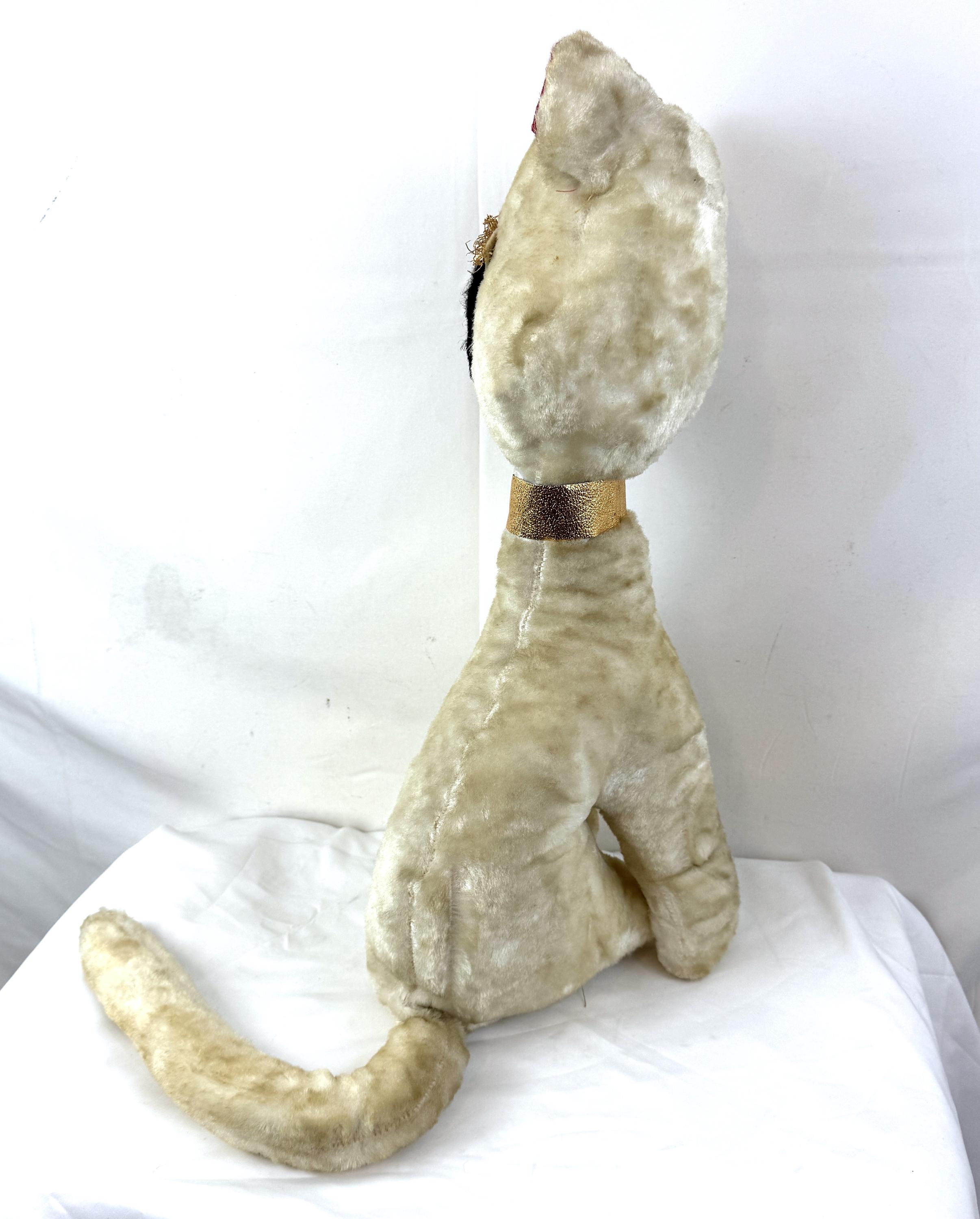 Vintage 1950s 1960s Carnival Fair Siamese Cat Stuffed Animal Plush
