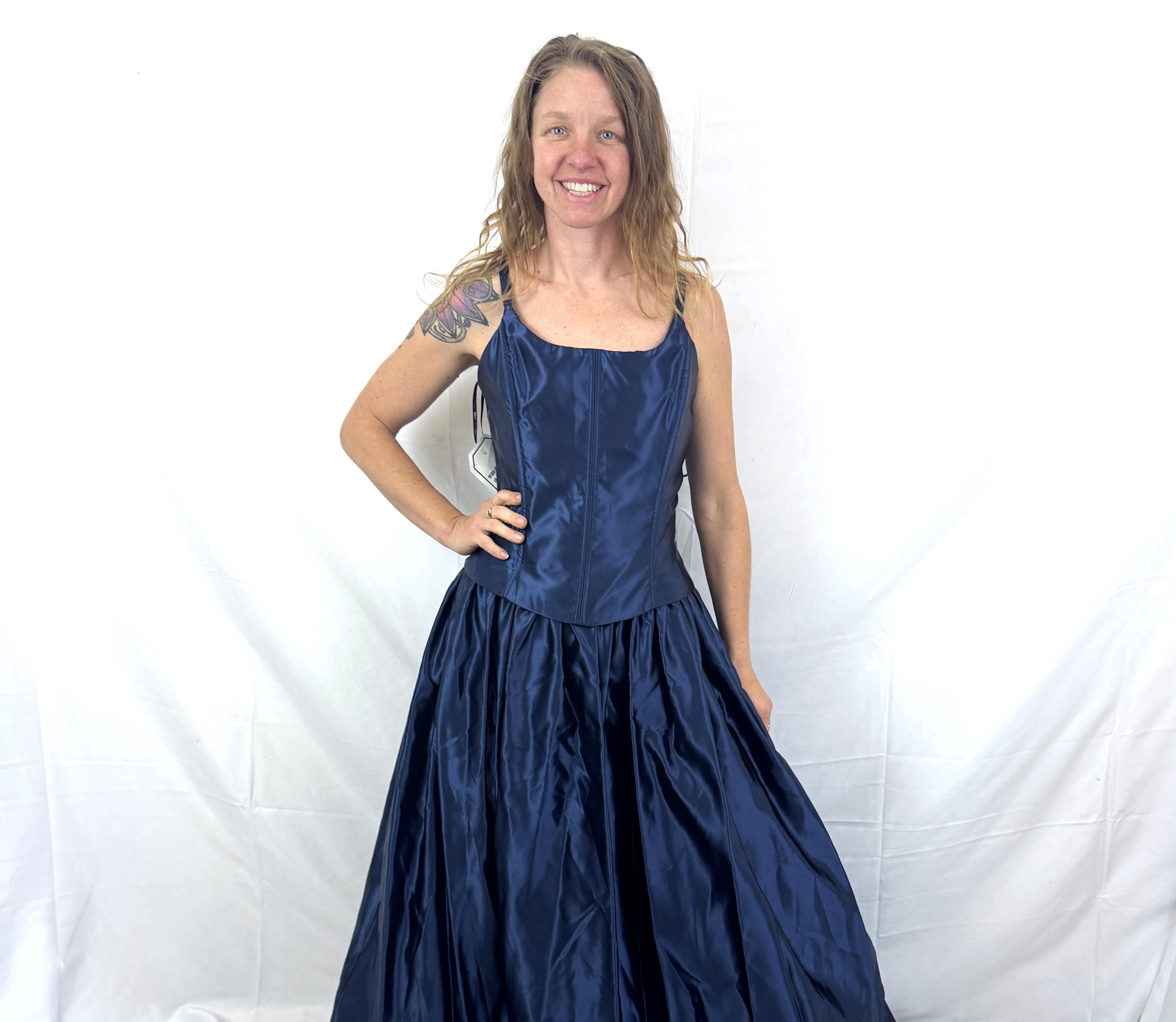 Vintage 1990s 90s Jessica Mcclintock Gunne Sax Blue Maxi Party