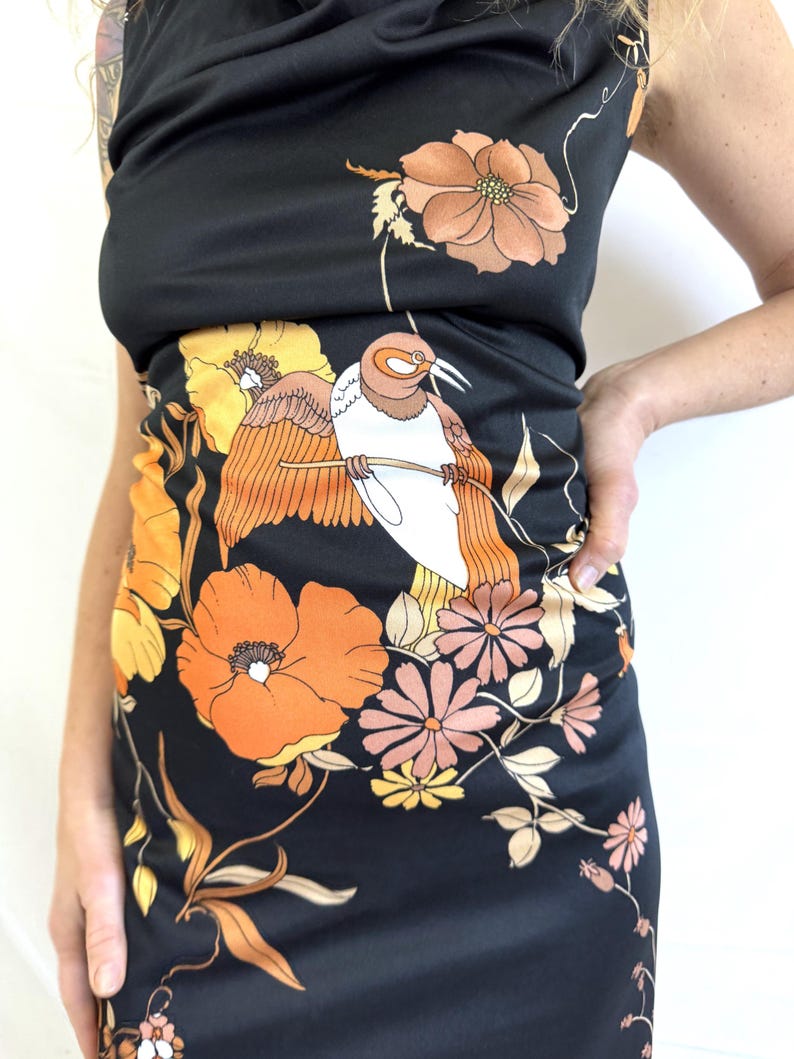 Vintage 1970s 70s Tropical Floral Hawaiian Maxi Dress - Kimo's ...