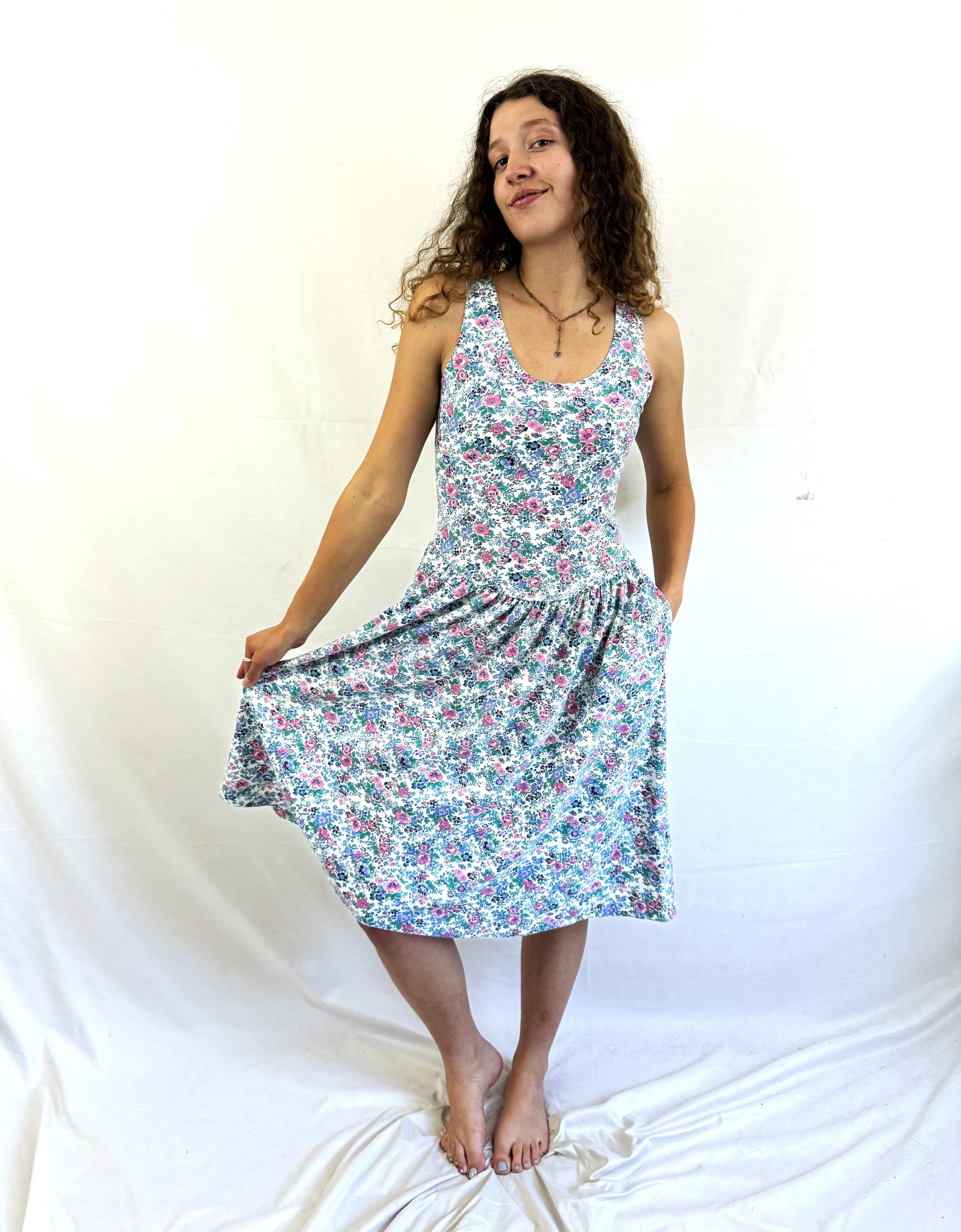 Vintage 80s 1980s Summer Floral Dress - Champagne West - Etsy