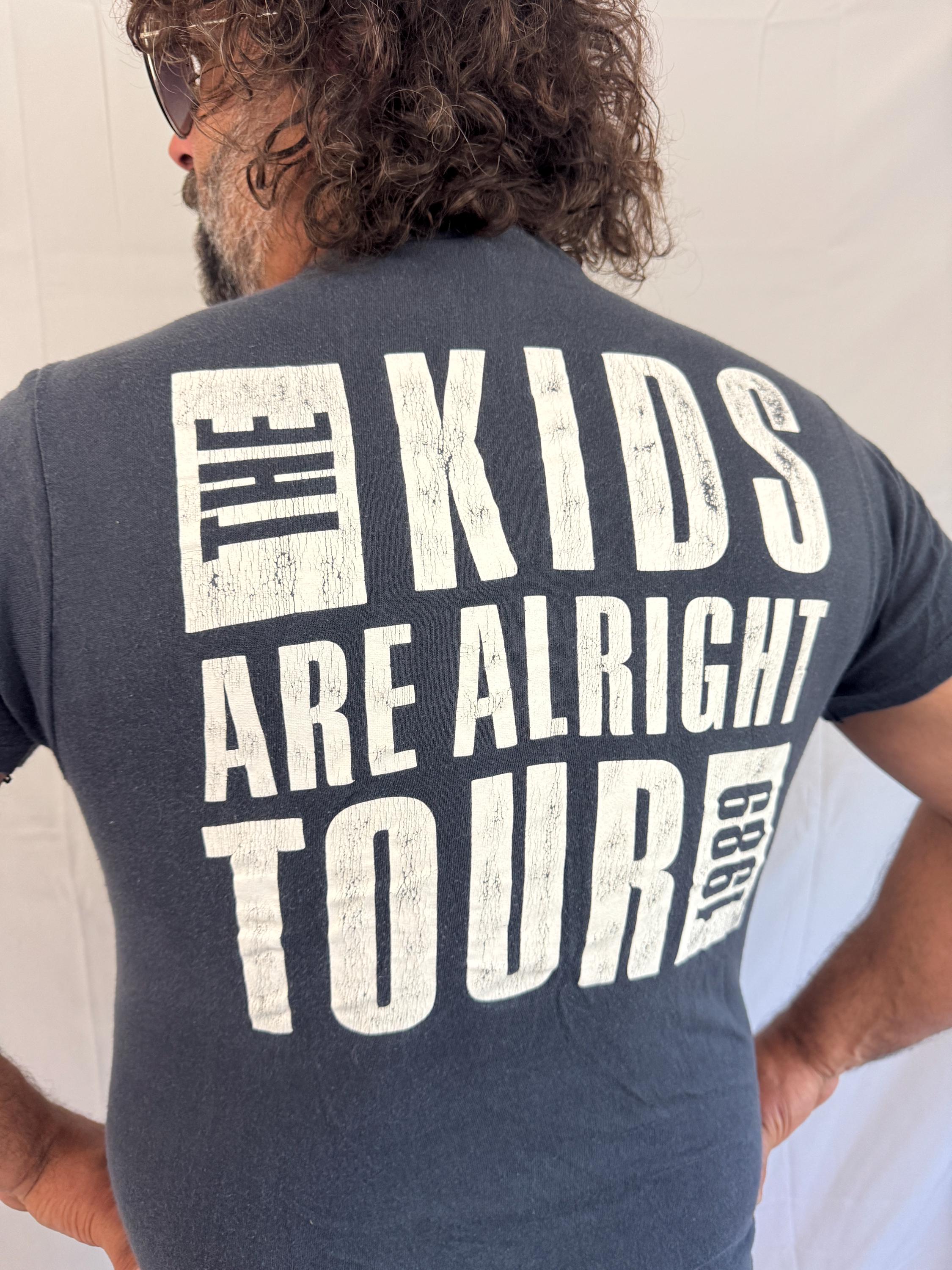 Vintage 1980s 80s the Who 1989 Rock Tour Black Tshirt Tee Shirt