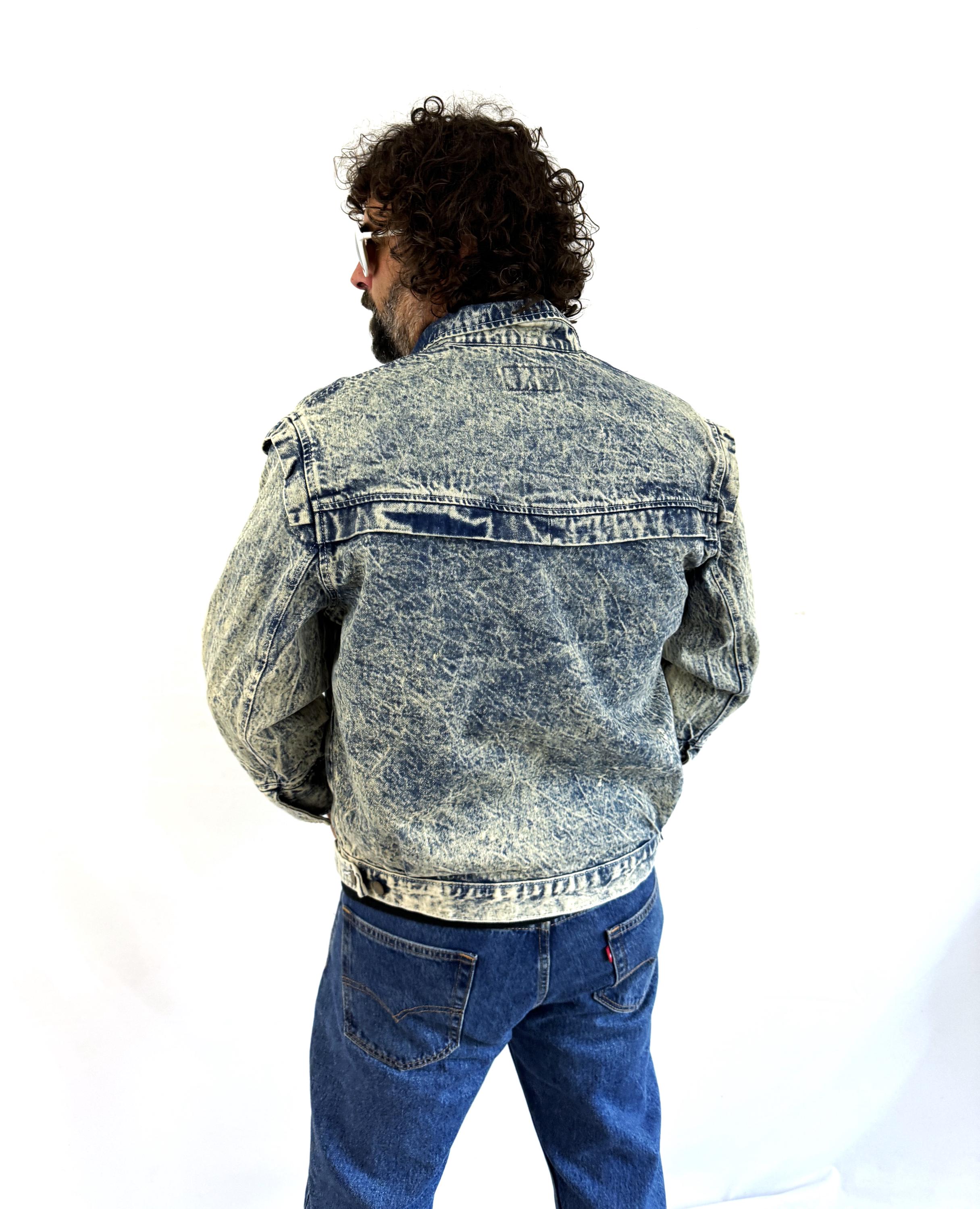 [ ] 90's Wash Denim Jacket ★大人気★ Vintage 90s Edwin Acid Wash Jacket Distressed Denim Jacket