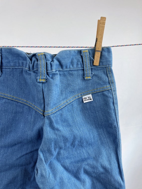 Vintage 1970s 70s KIDS SIZE Denim Jeans Bell Bott… - image 6