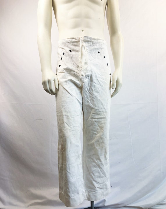 Vintage Rare White Navy Bell Bottom Bellbottom Bel