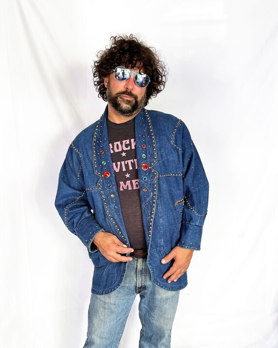WOW 80s 1980s Vintage Denim Bejeweled 