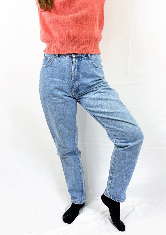 Vintage 80s 90s Gap High Denim Waisted Tapered Je… - image 3