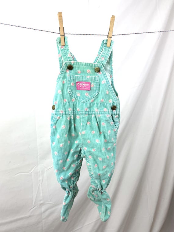 Vintage 1980s 80s Floral Osh Kosh B'gosh Oshkosh Corduroy Vestbak