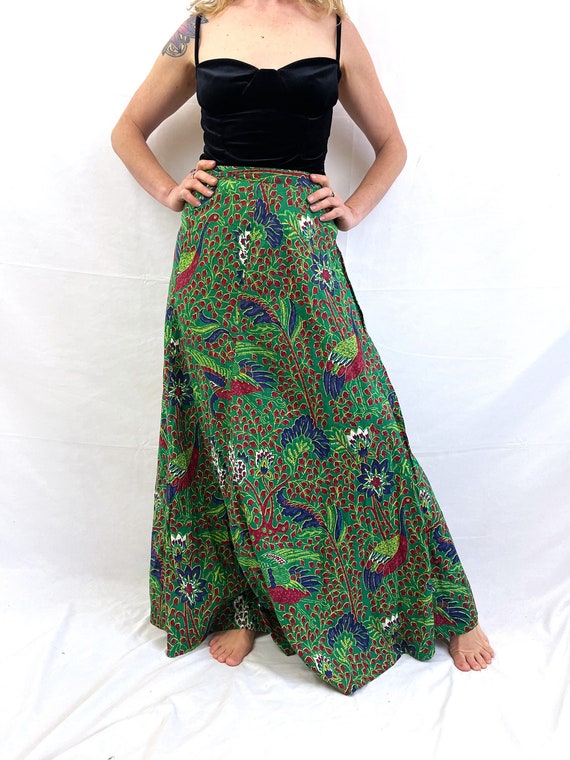 Vintage 1970s 80s Fun Wrap Bird Skirt - Fritzi