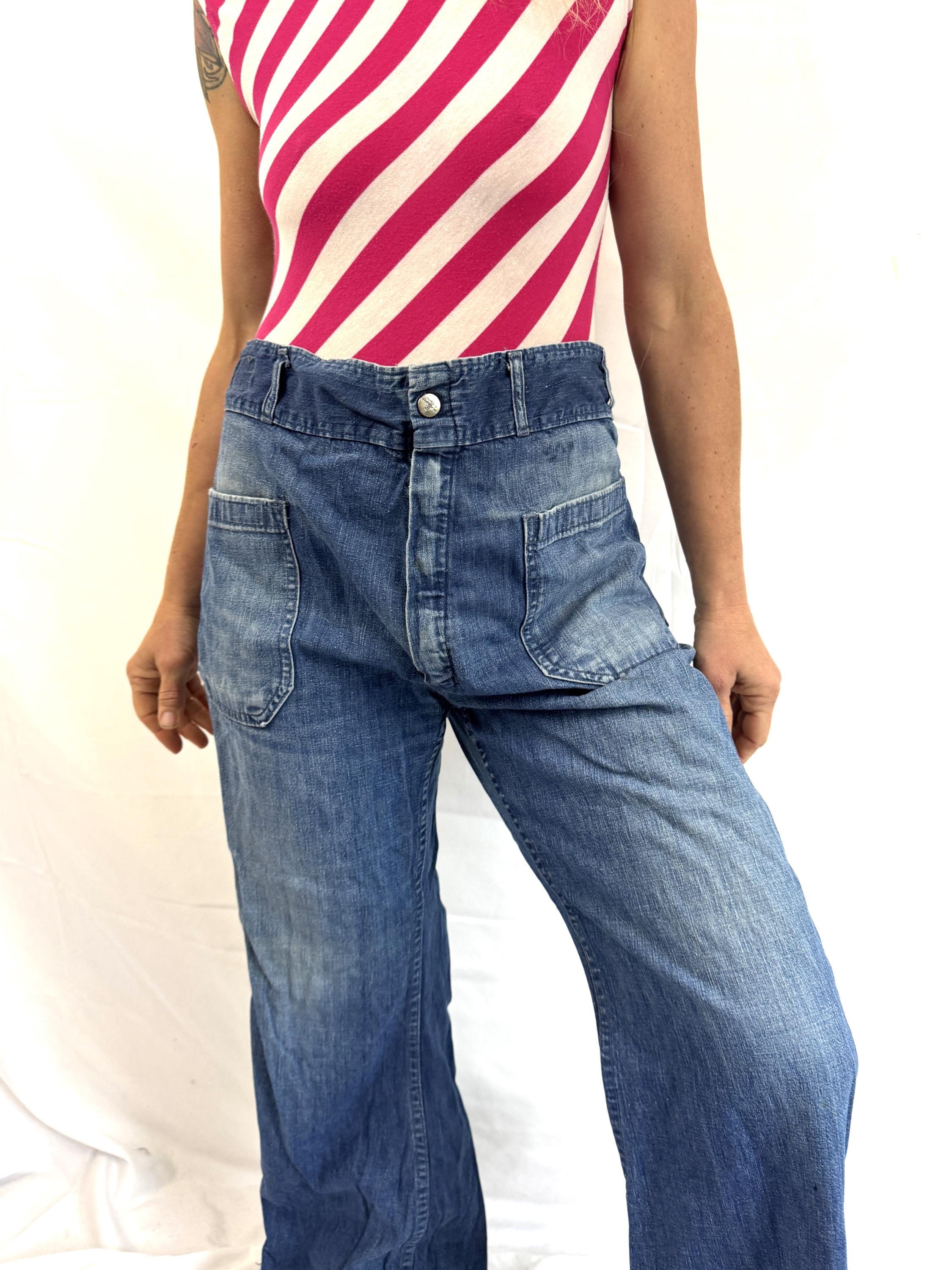Navy Sailor Jeans Vintage - Etsy