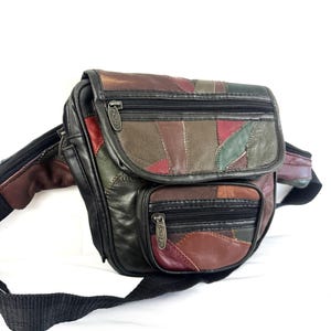 Vintage Patchwork Leder Hüfttasche Bauchtasche