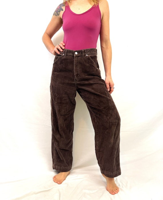 Vintage 1980s 80s Corduroy Brown Cords Pants - Pal