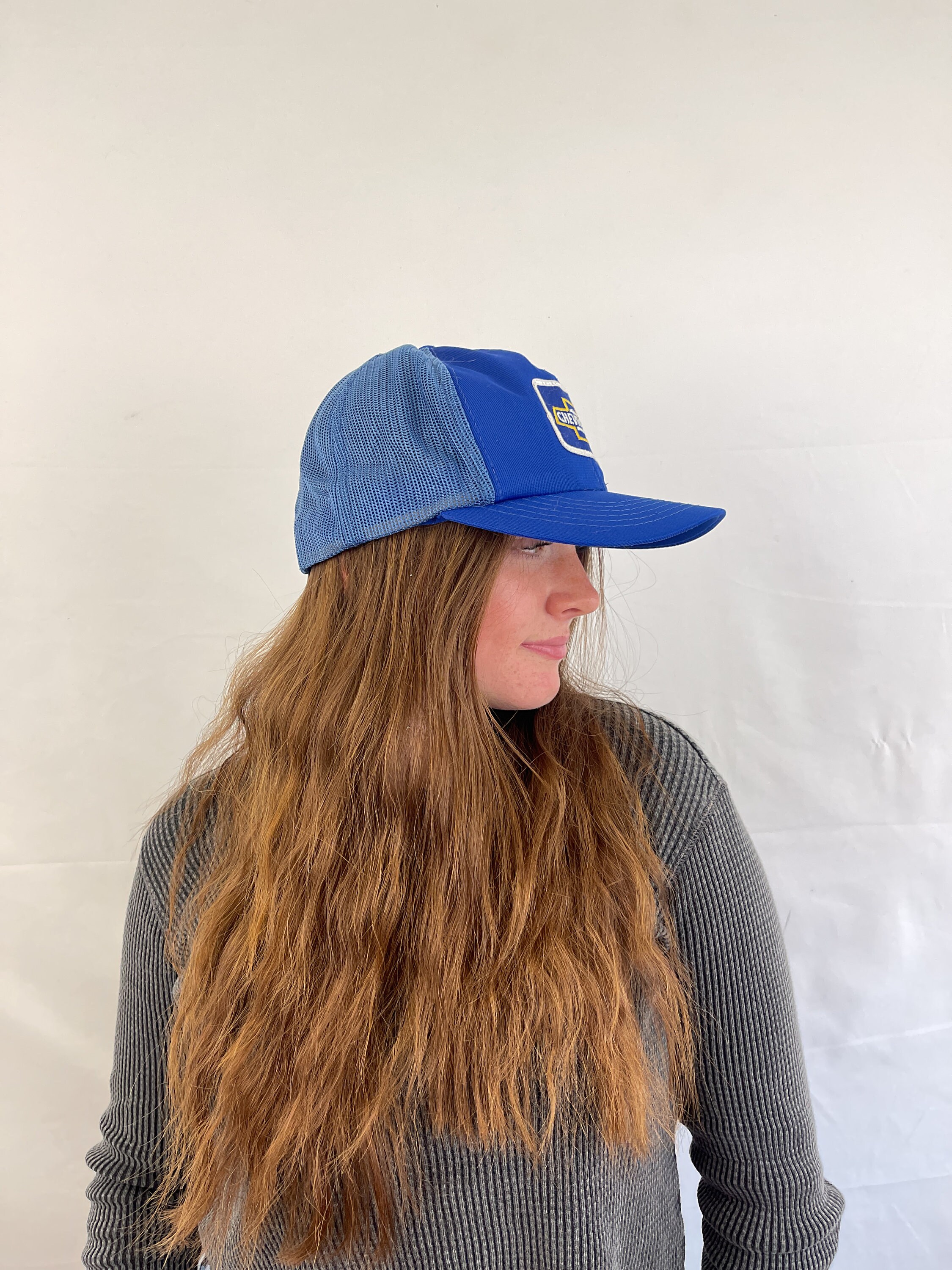 Vintage 80s Chevrolet Blue Chevy Car Trucker Snapback Hat - Etsy display picture 1
