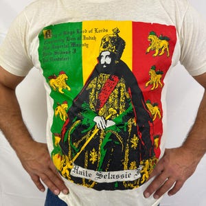 T-Shirt Uomo Urban Backwoods - Ritratto Di Haile Selassie - 100% Cotone, Taglie Forti (S-5XL) - 5
