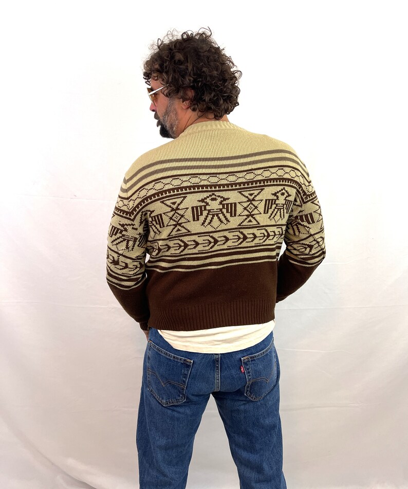 Vintage 70s 1970s Pullover Thunderbird Acrylic Sweater image 6