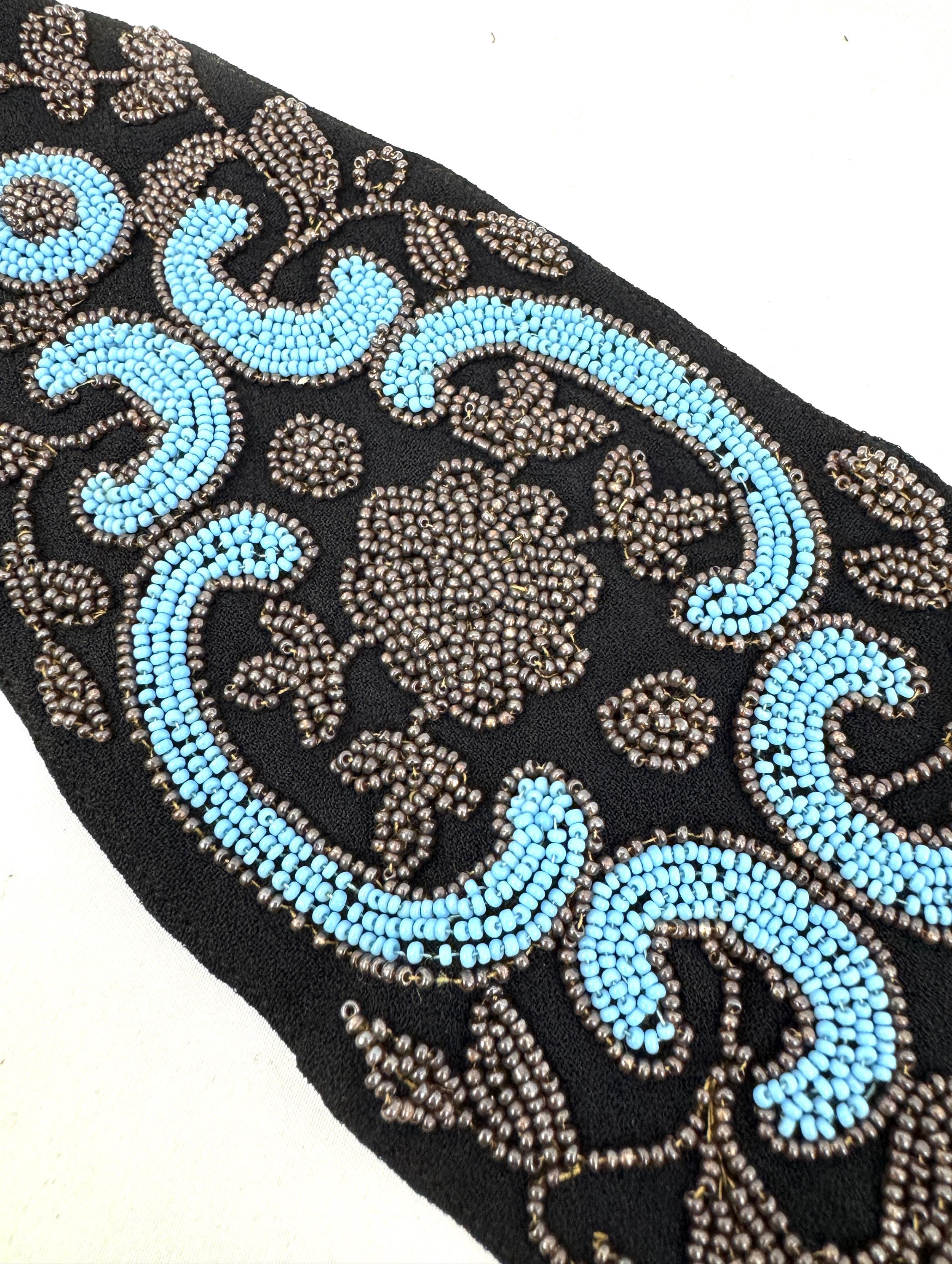 Vintage Art Deco Beaded Seed Bead Belt - 31 display picture 3