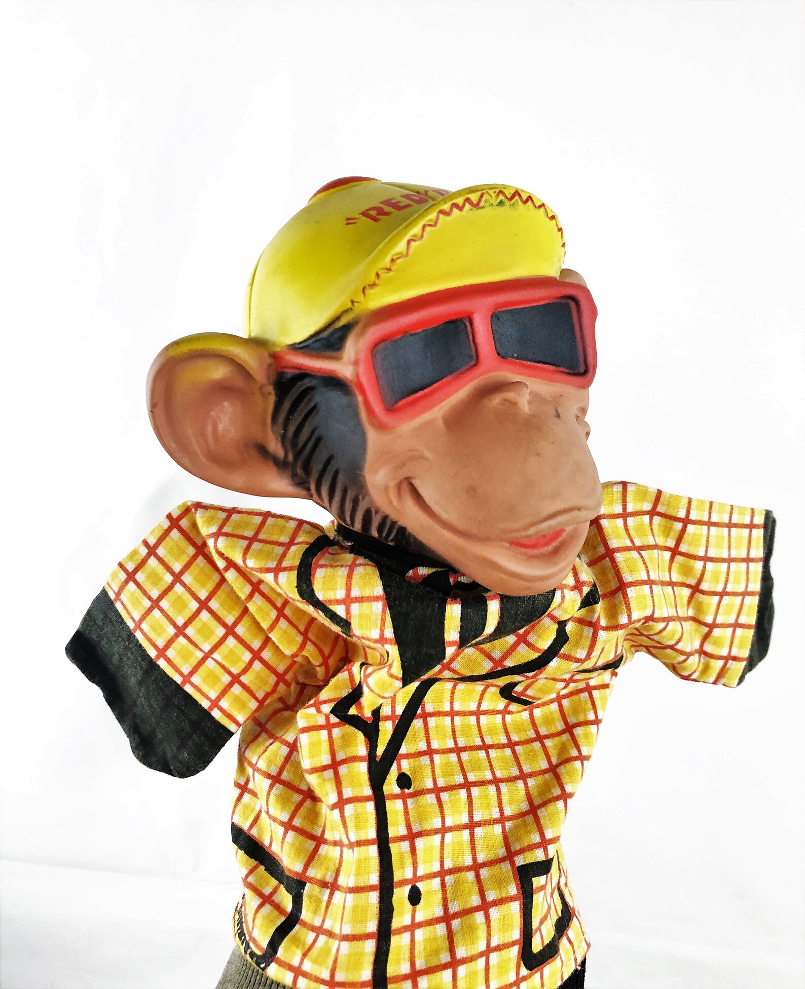 Vintage Red Rose Tea Monkey Chimp Hand Puppet Etsy