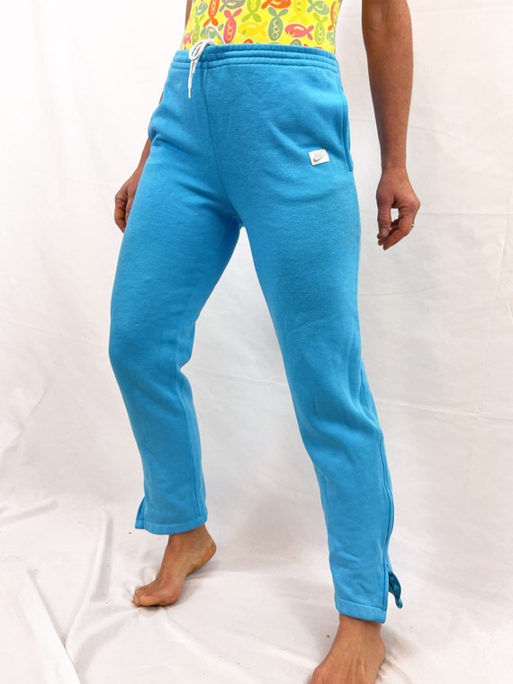 Vintage 1980s 80s NIKE Gray Tag Blue Sweatpants