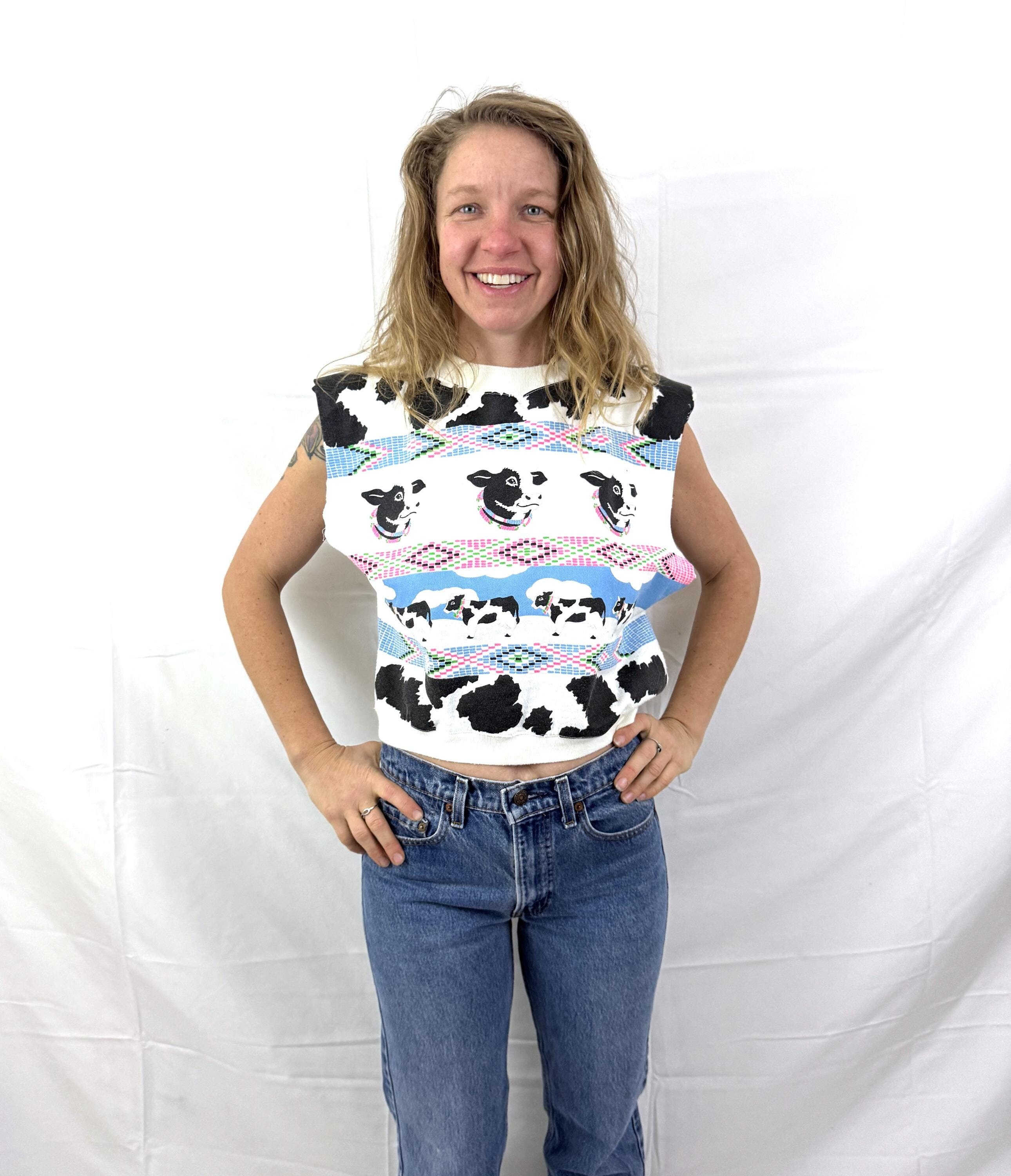 VTG 80s SPUMONI Puff Paint Sweatshirt Pant Set Girls L 12-14