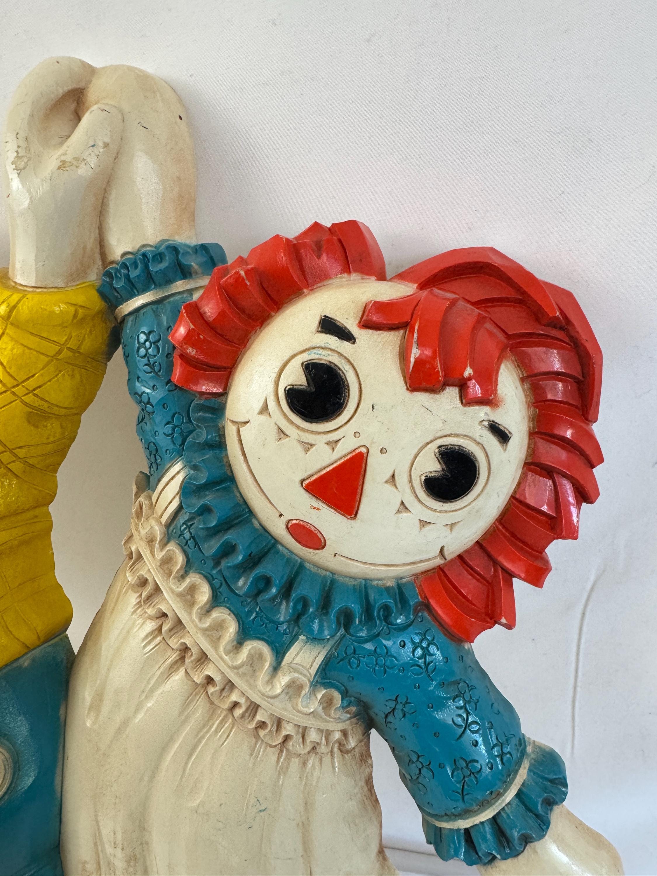 ラガディ・アン&アンディ◆ビンテージ 70s ウォールデコレーション 壁掛け◆ ヴィンテージのラガディ・アン＆アンディの壁掛け - 1970年代の