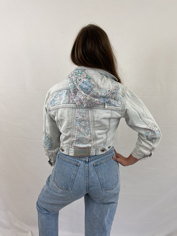 Vintage 80s Denim Cropped RARE Kids Size Squeeze … - image 9