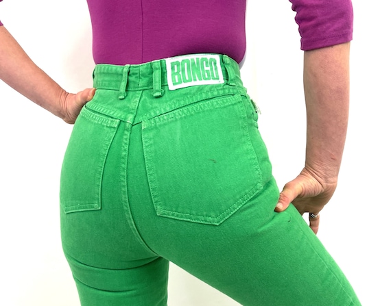 Vintage 80s 1980s Bongo Gene Montesano Green Deni… - image 5