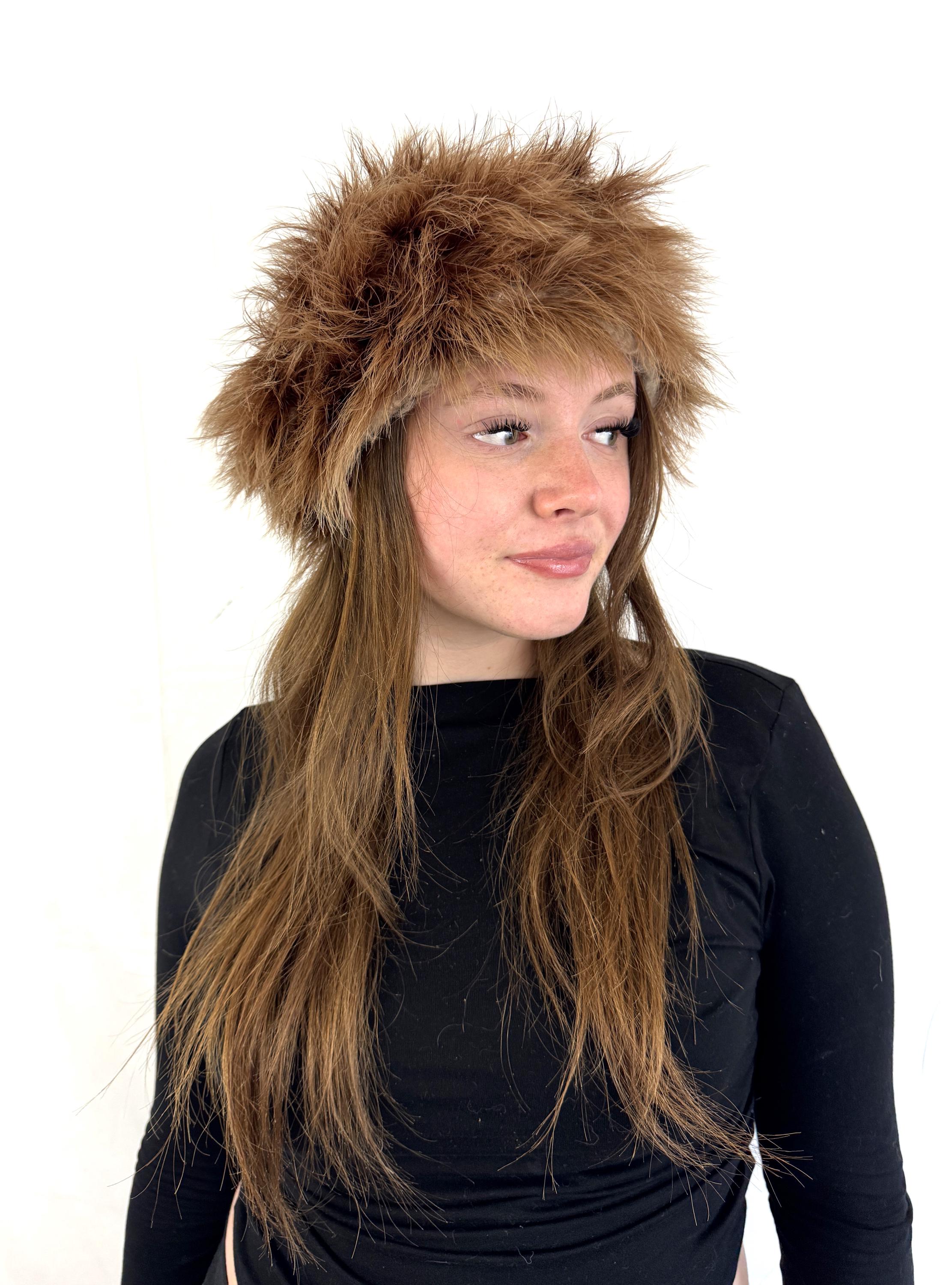 Vintage MARZI Firenze Designer Brown Marabou Cloche Hat  display picture 1