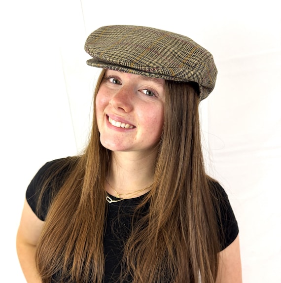 Vintage Plaid Wool Newsboy Cap Hat Glen Appin of Scotland