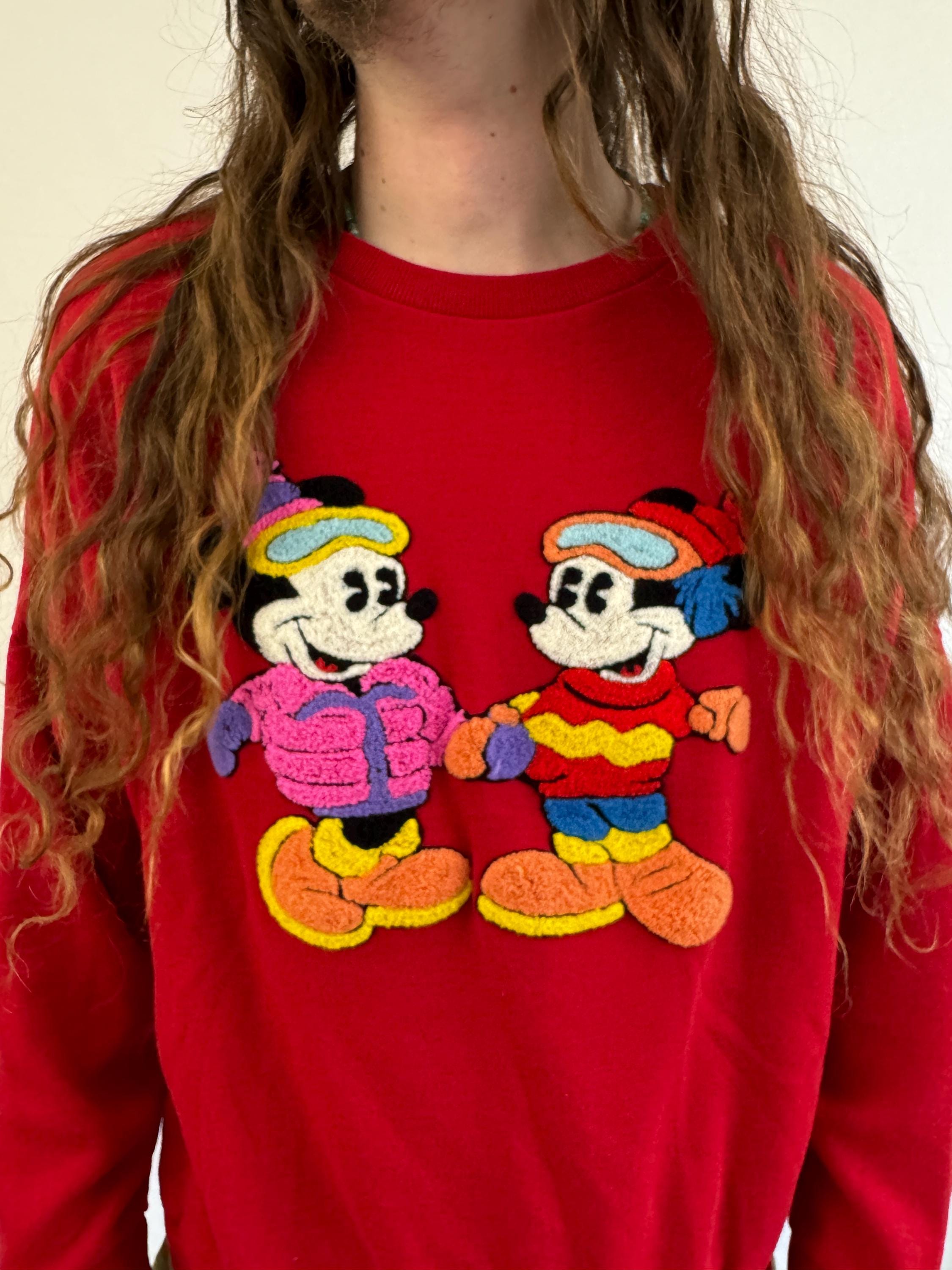 ディズニー Disney スウェット 80s USA製 ミッキーマウス ミニー 