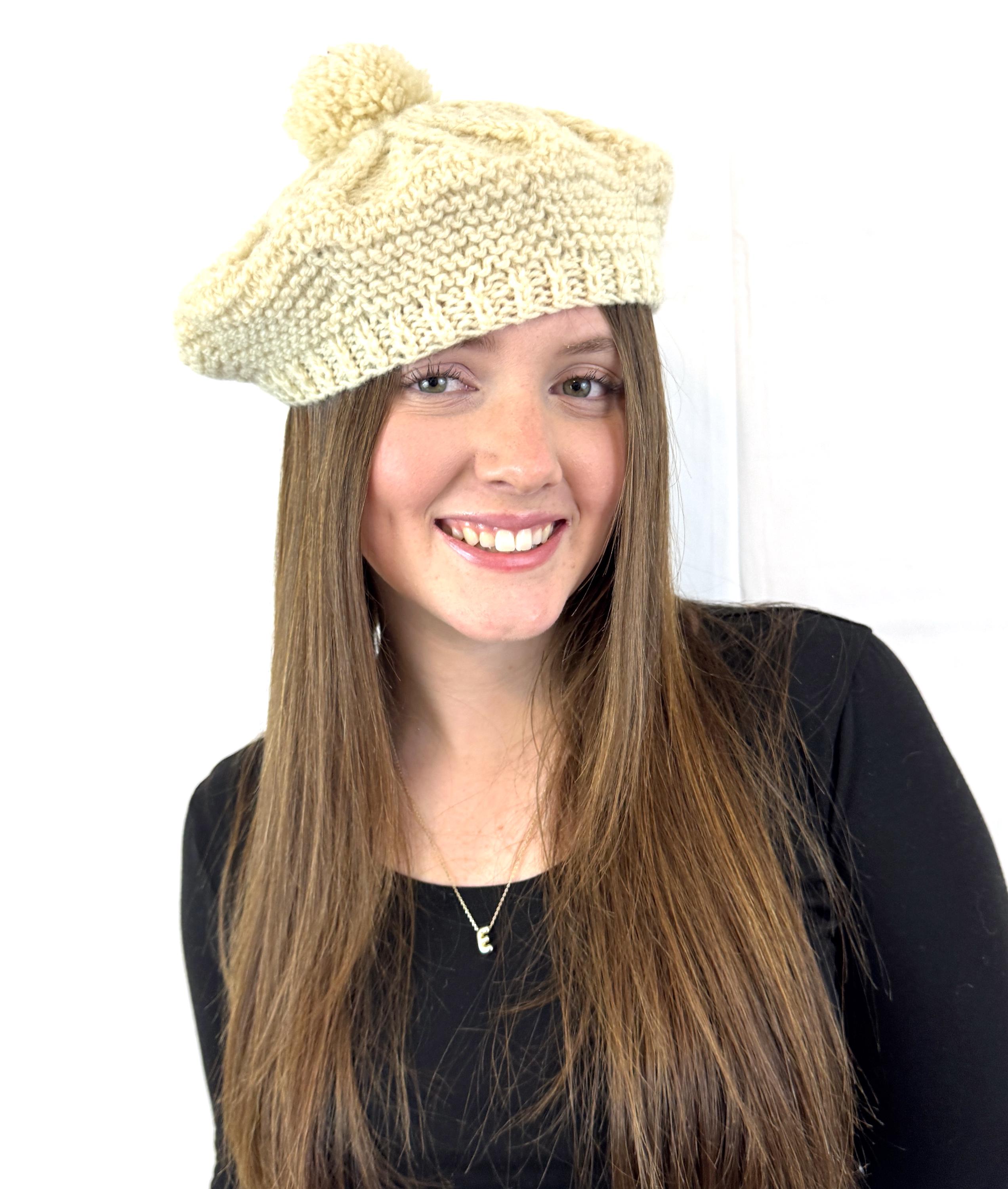 Vintage Pure Virgin Wool John Molloy Fisherman Knit Beret 