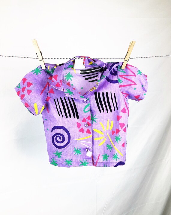 Vintage 1980s 80s KIDS SIZE Hawaiian Shirt - Size