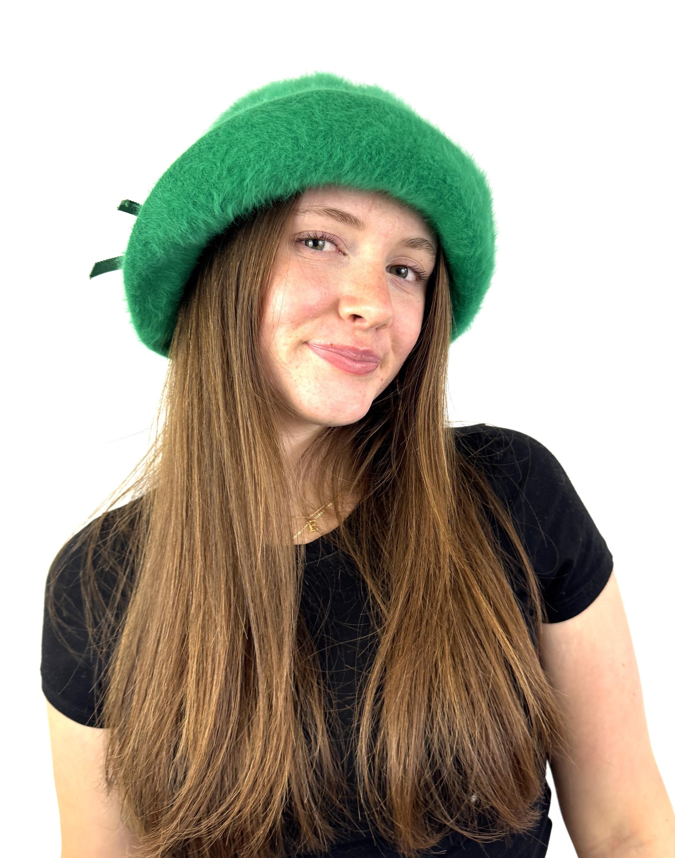 Vintage Green Angora Wool Bucket Hat - KANGOL DESIGN - Made 