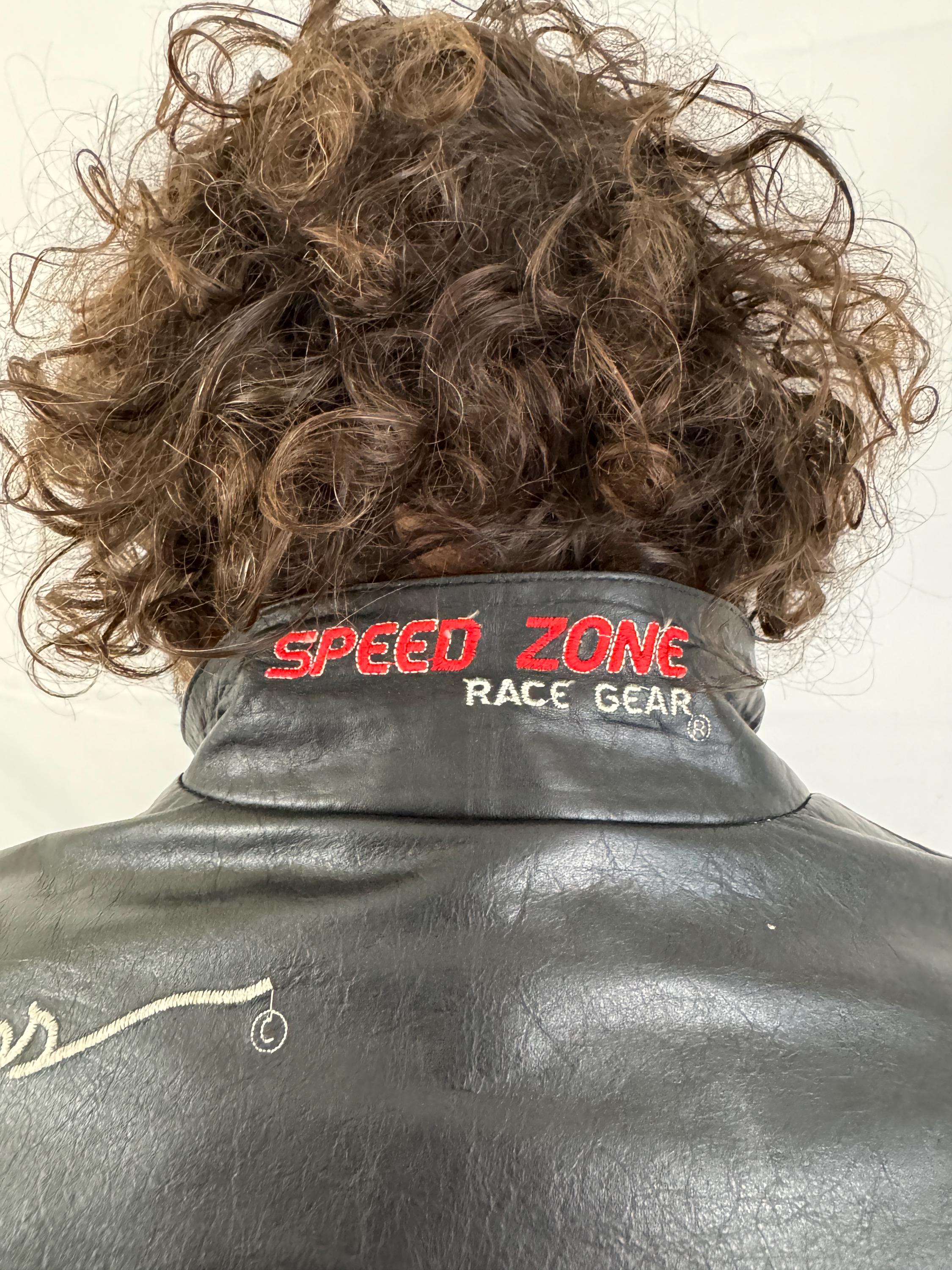 Vintage 90s RARE Leather Jacket Miller Racing Coat - Speed Zone
