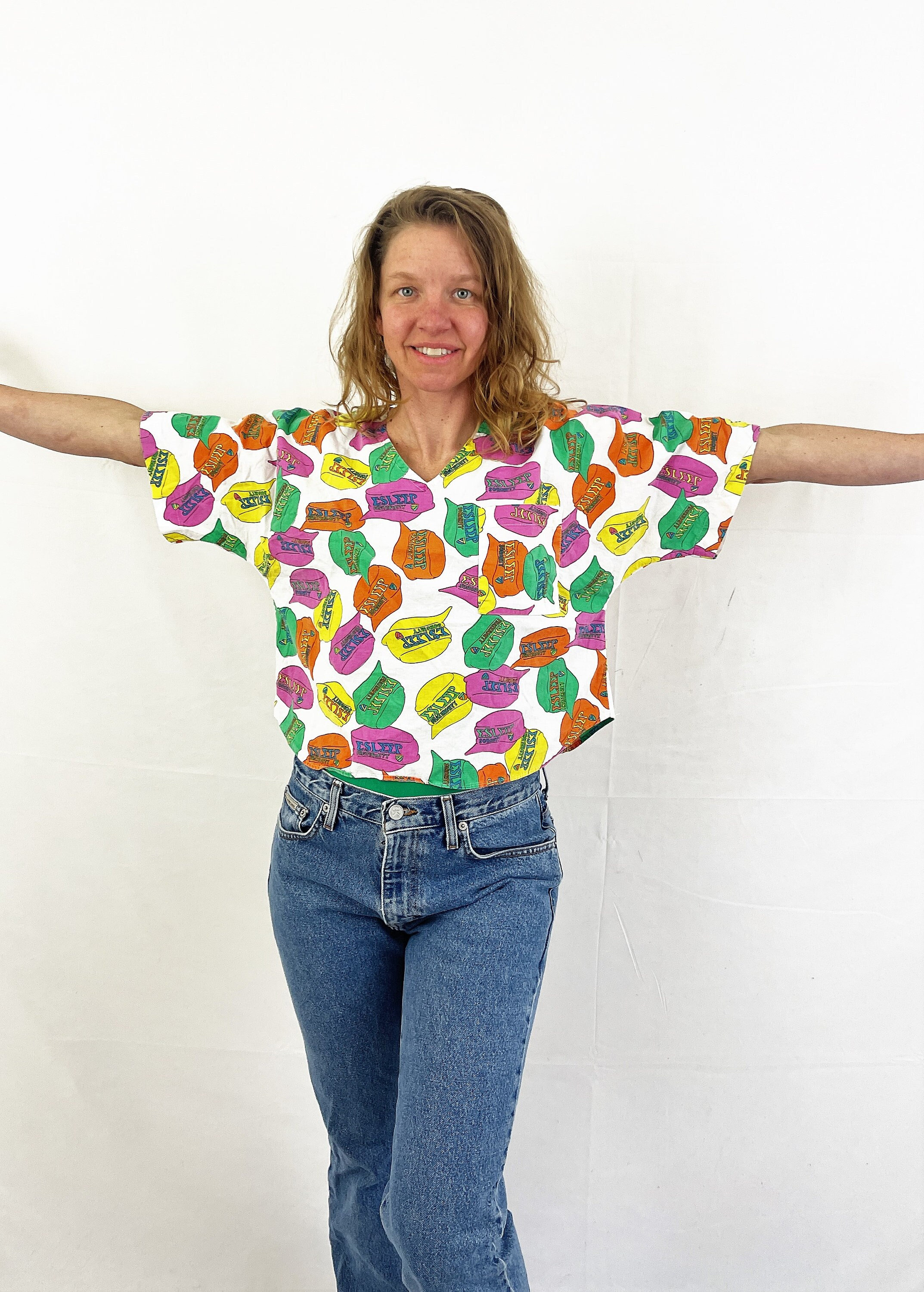 Vintage 80s Esleep Oversized Sleep Shirt Tee Shirt Night Shirt Cropped Nightie Pajamas Pjs Fraternity Sorority Etsy UK